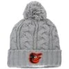 Women's Baltimore Orioles New Era Gray Rush Cuffed Knit Hat With Pom -CapNation Shop womens new era gray baltimore orioles rush cuffed knit hat with pom pi3969000 ff 3969339 f968c1c8e9713d3e1504 full