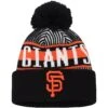 Youth San Francisco Giants New Era Black Striped Cuffed Knit Hat With Pom -CapNation Shop youth new era black san francisco giants striped cuffed knit hat with pom ss5 p 4681625pv 1u e3xonv8toodhejgh3juav bojn2tacehhhoogewomz